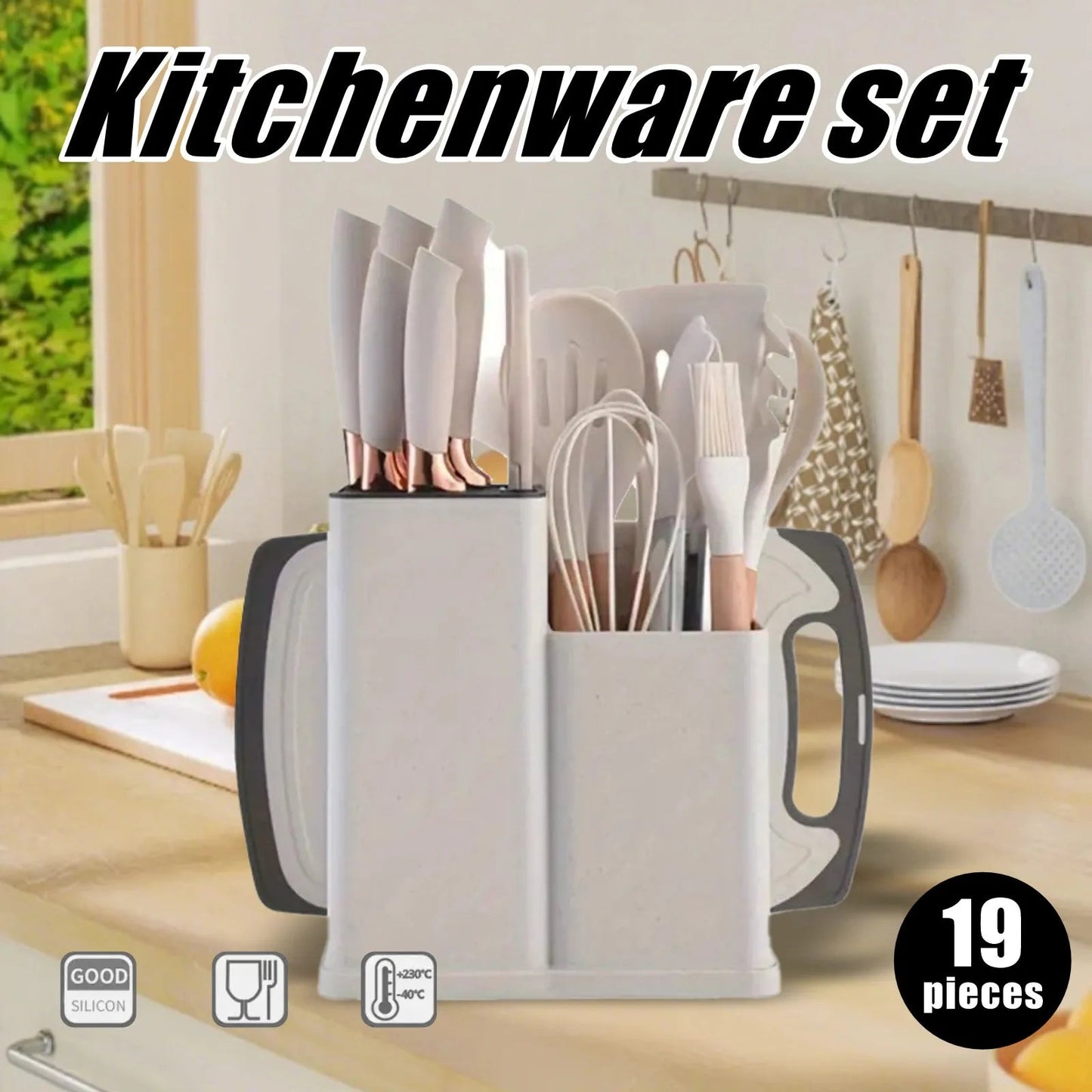 19 sets of kitchen knives with a knife holder, professional high carbon steel stainless steel cooking knife set,holiday gifts - Blu Lotus Boutique