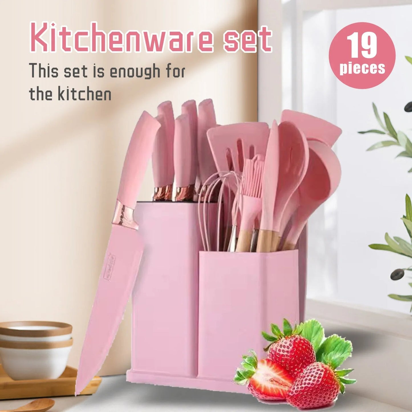 19 sets of kitchen knives with a knife holder, professional high carbon steel stainless steel cooking knife set,holiday gifts - Blu Lotus Boutique