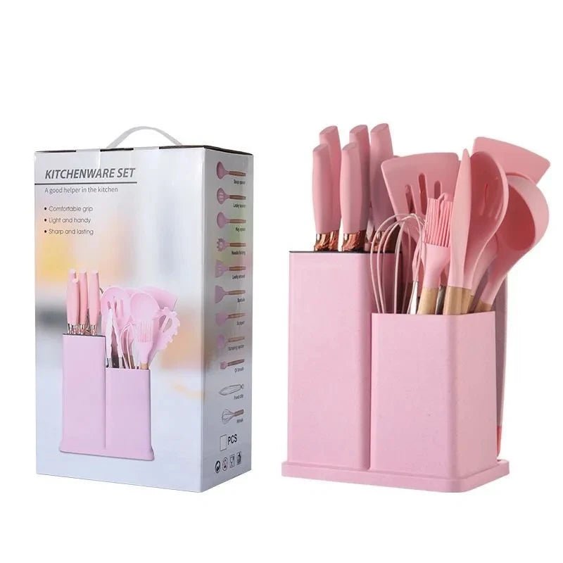 19 sets of kitchen knives with a knife holder, professional high carbon steel stainless steel cooking knife set,holiday gifts - Blu Lotus Boutique