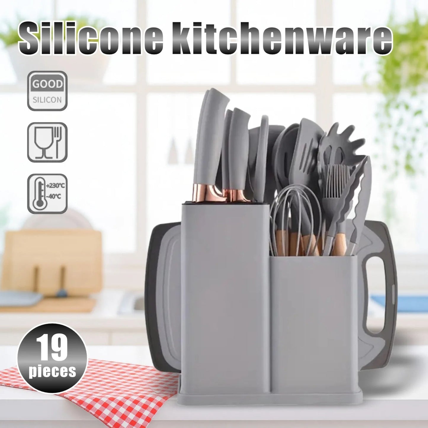 19 sets of kitchen knives with a knife holder, professional high carbon steel stainless steel cooking knife set,holiday gifts - Blu Lotus Boutique