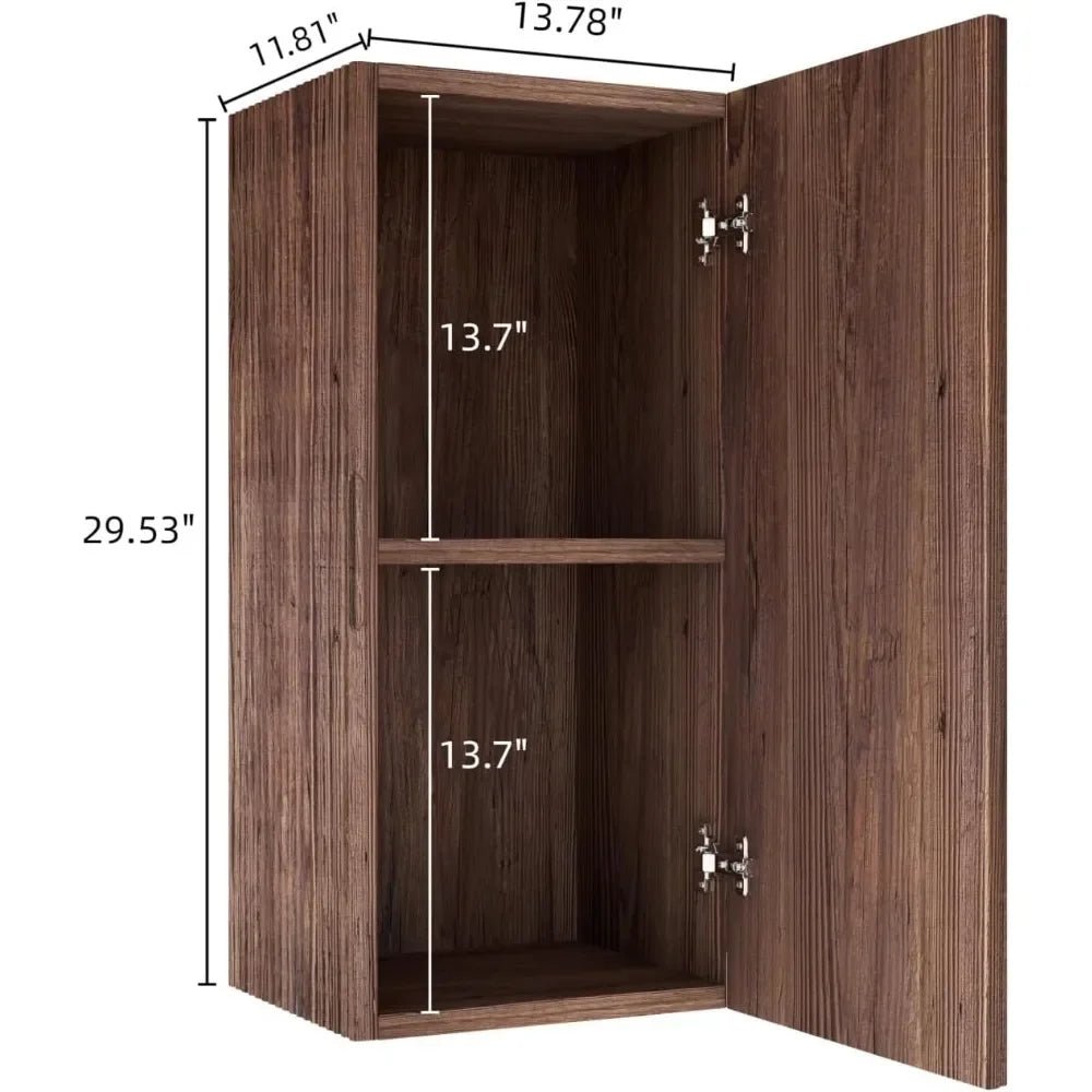 24" Nature Solid Wood Floating Bathroom Vanity with Sink, Wooden Striped Vintage Wall Mounted Bathroom Storage Cabinet Set - Blu Lotus Boutique