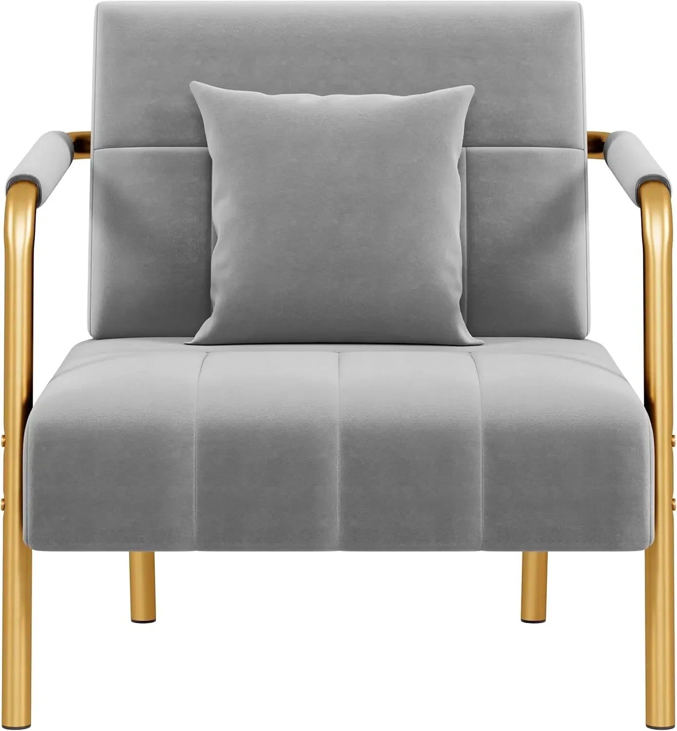 30" W Accent Chair Velvet Oversized Armchair Living Room Chair with Golden Frame & Cozy Pillow for Living Room, Bedroo Bedroom - Blu Lotus Boutique