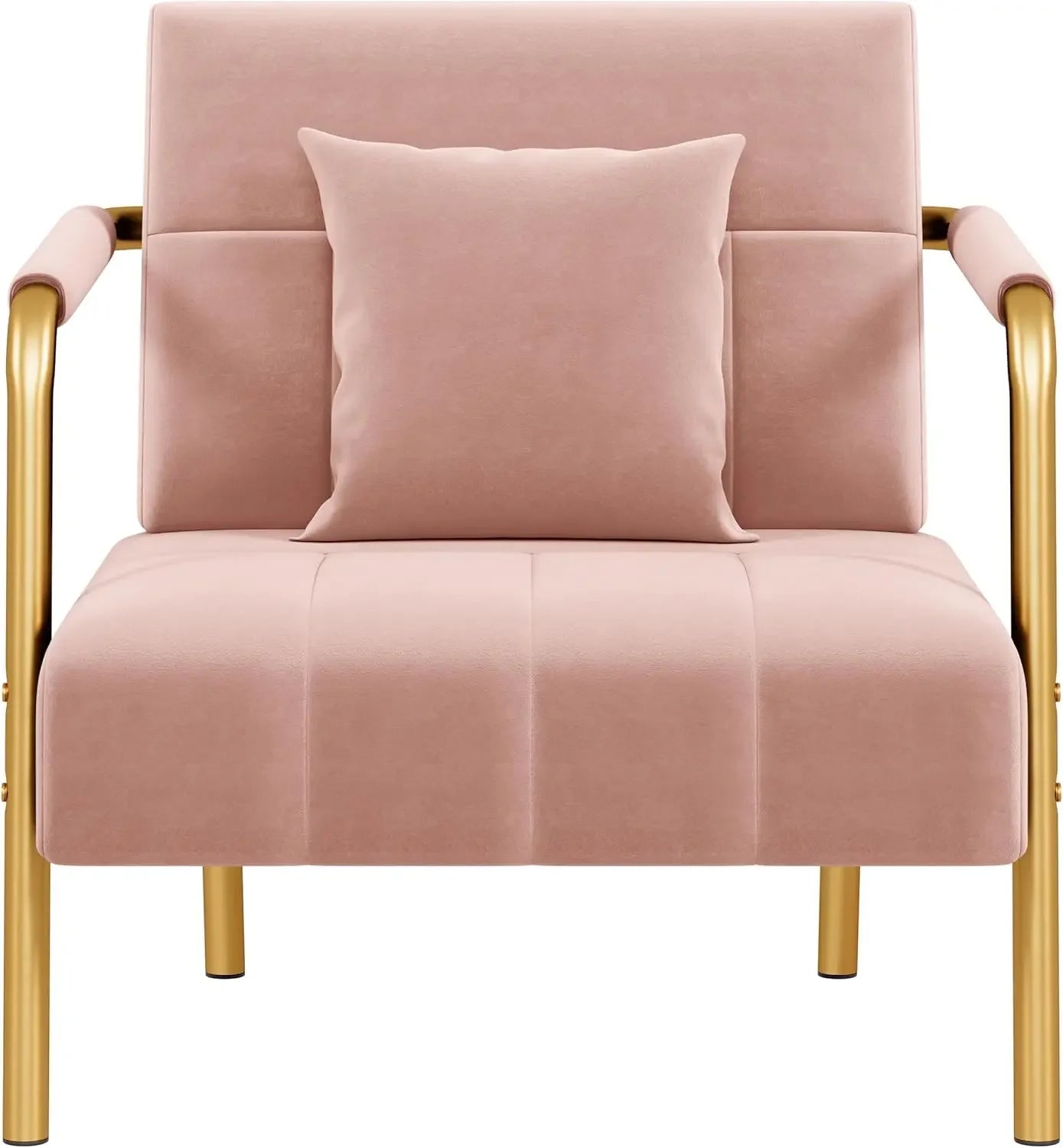 30" W Accent Chair Velvet Oversized Armchair Living Room Chair with Golden Frame & Cozy Pillow for Living Room, Bedroo Bedroom - Blu Lotus Boutique