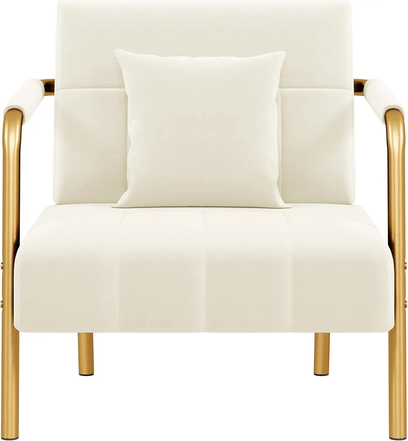 30" W Accent Chair Velvet Oversized Armchair Living Room Chair with Golden Frame & Cozy Pillow for Living Room, Bedroo Bedroom - Blu Lotus Boutique