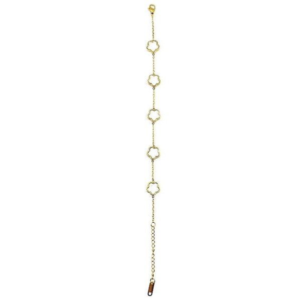 5 Leaf Clover Stainless Steel Link Chain Bracelet - Blu Lotus Boutique