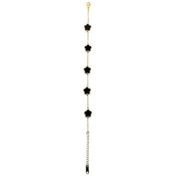 5 Leaf Clover Stainless Steel Link Chain Bracelet - Blu Lotus Boutique