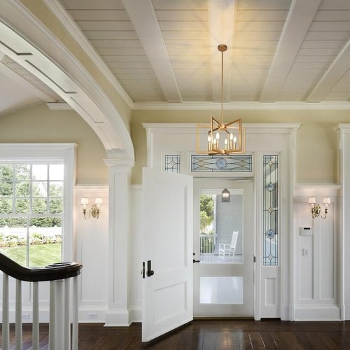 6 - Light Gold Pendant Light, Modern Farmhouse Dining Room Light - Blu Lotus Boutique