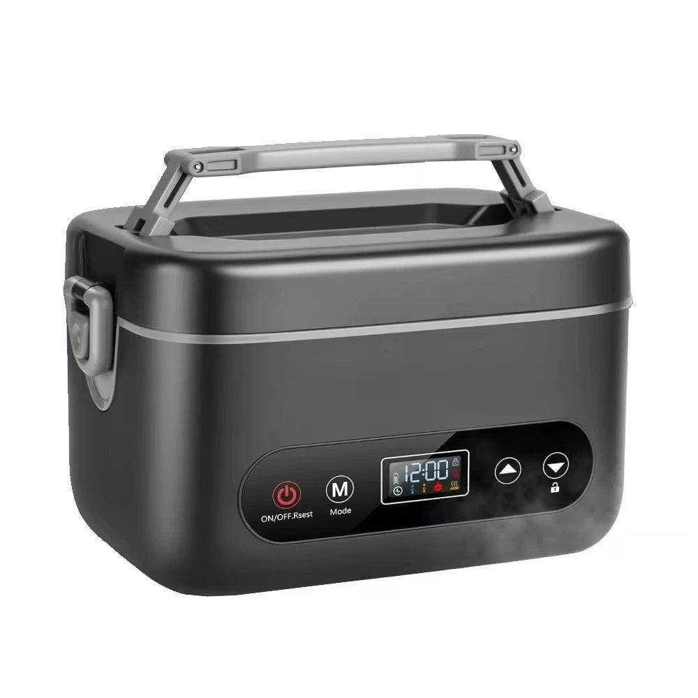 100W Wireless Electric Lunch Box 12000mAh Rechargeable Portable Food Heater Smart Bento Box with Timer for Office Adults Gift