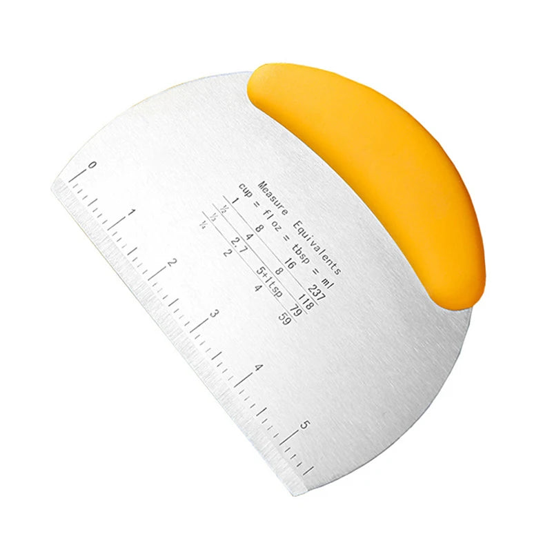 Dough Scraper Stainless Steel Pastry Dough Cutter Semicircular Bench Scraper Cake Bread Pizza Dough Cutter Chopper Baking Tools