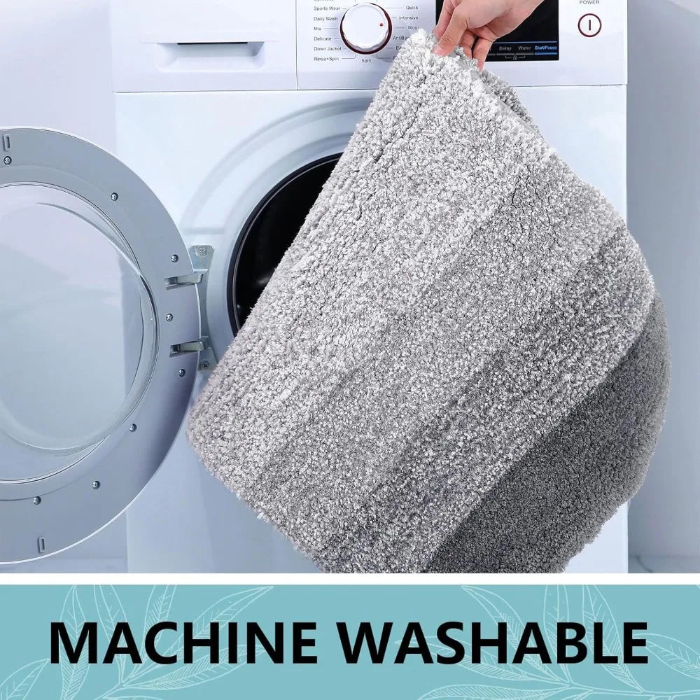 Bathroom Rugs Set 3 Piece, Extra Soft and Absorbent Bath Rugs, Machine Wash Dry Bath Mats for Bathroom, Toilet