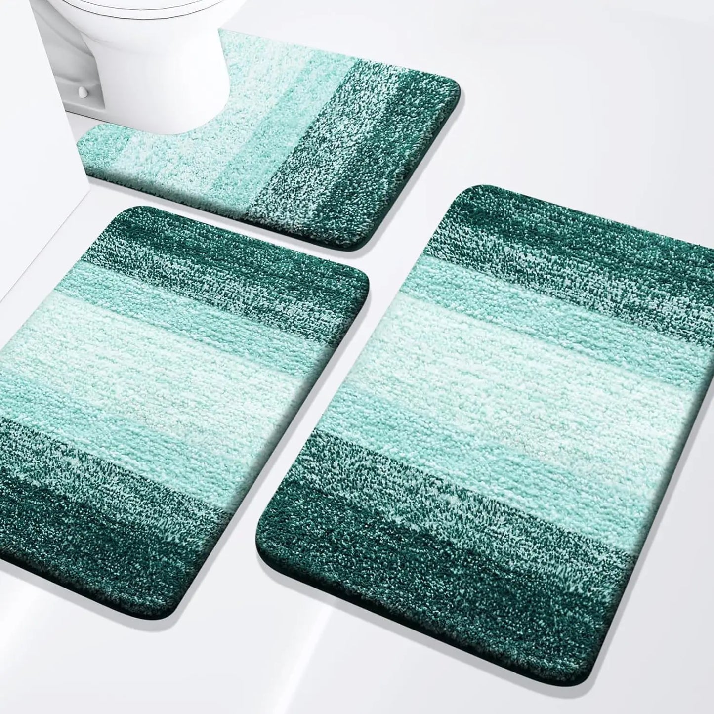 Bathroom Rugs Set 3 Piece, Extra Soft and Absorbent Bath Rugs, Machine Wash Dry Bath Mats for Bathroom, Toilet