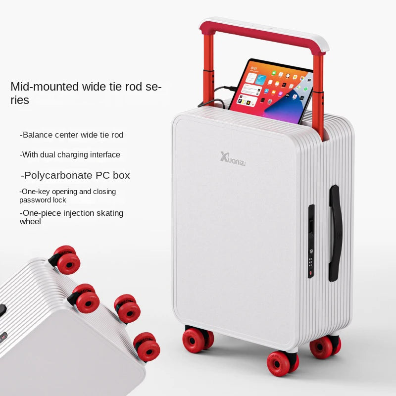 2026 New Centered Wide-Rod 20-Inch Carry-on Bag with Password Lock