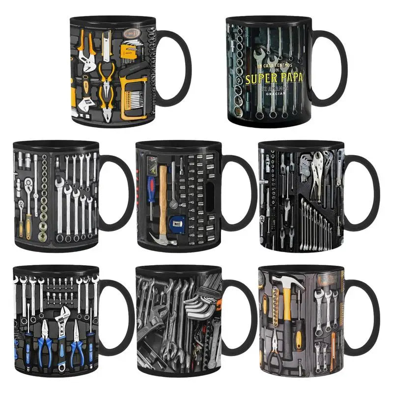 Mechanic Toolbox Set Mug Tea Cup Coffee Cup For Mechanics Mechanic Toolbox Pattern Funny Birthday Gifts Creative Ceramic Mug