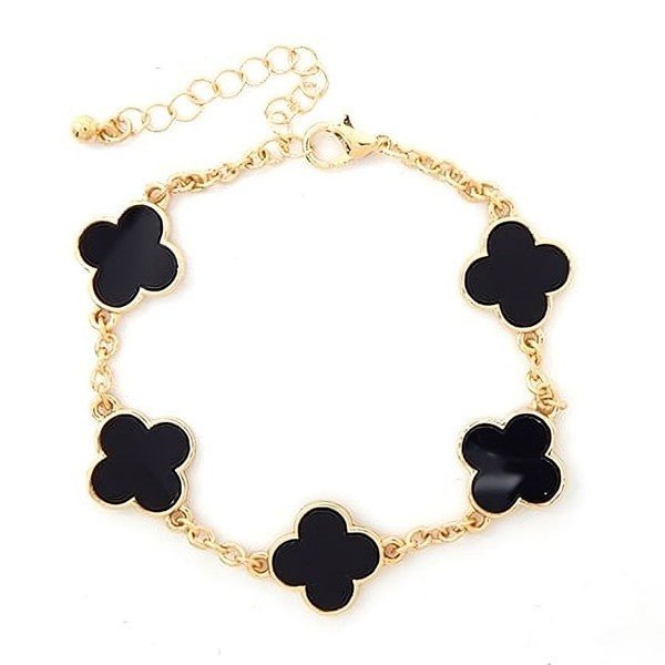 Acetate Marble Effect Clover Chain Bracelet - Blu Lotus Boutique