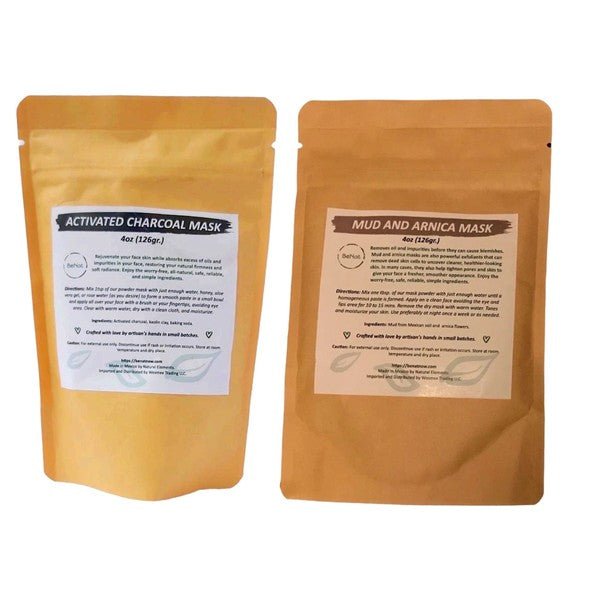 Activated Charcoal + Mud & Arnica Facial Masks Bun - Blu Lotus Boutique