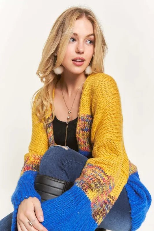 ADORA Colorblock Sweater Cardigan - Blu Lotus Boutique