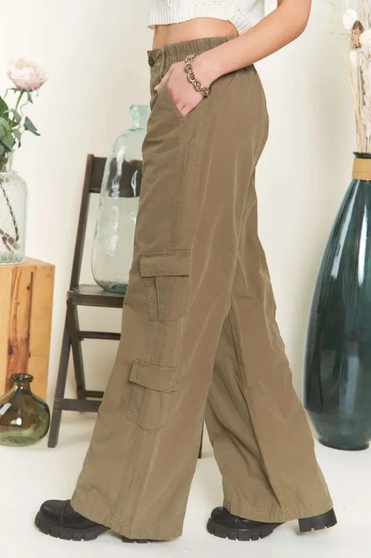 ADORA Low Rise Casual Cargo Pants - Blu Lotus Boutique