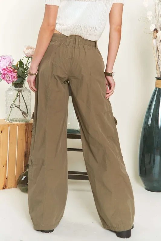 ADORA Low Rise Casual Cargo Pants - Blu Lotus Boutique