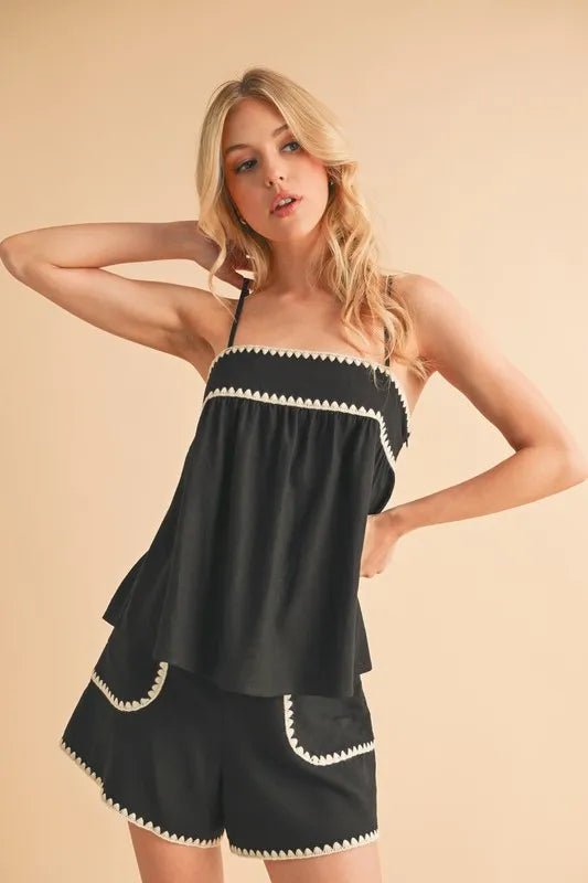 Aemi+Co Bali Rickrack Trim Cami - Blu Lotus Boutique