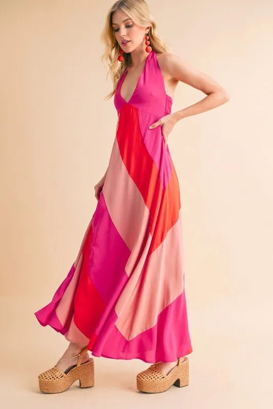 Aemi+Co Color Block Sleeveless Maxi Dress - Blu Lotus Boutique