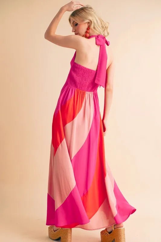 Aemi+Co Color Block Sleeveless Maxi Dress - Blu Lotus Boutique