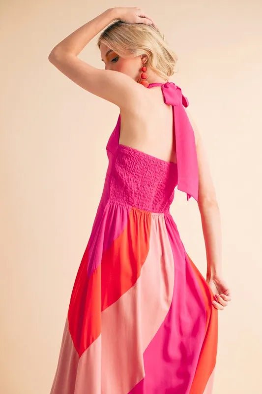 Aemi+Co Color Block Sleeveless Maxi Dress - Blu Lotus Boutique