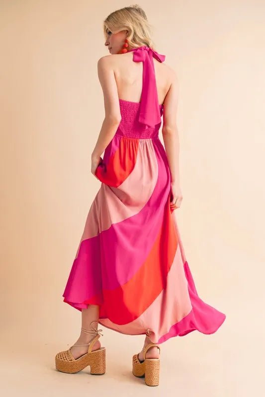 Aemi+Co Color Block Sleeveless Maxi Dress - Blu Lotus Boutique