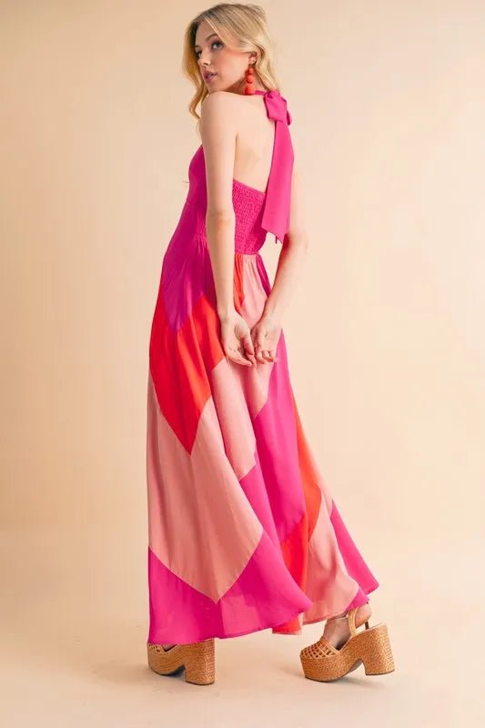Aemi+Co Color Block Sleeveless Maxi Dress - Blu Lotus Boutique