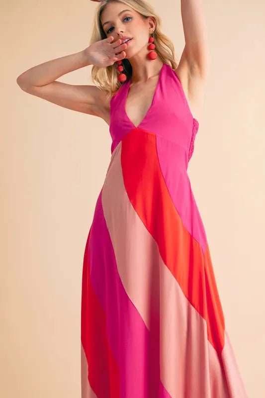 Aemi+Co Color Block Sleeveless Maxi Dress - Blu Lotus Boutique