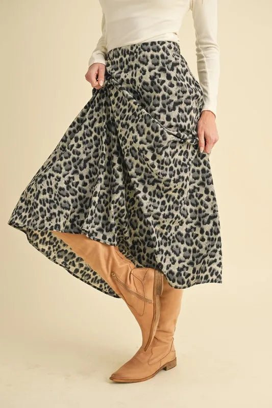Aemi+Co Leopard Midi Skirt - Blu Lotus Boutique