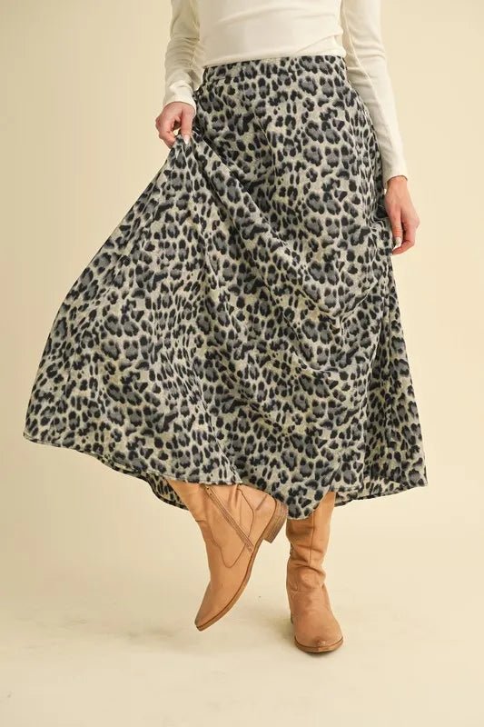 Aemi+Co Leopard Midi Skirt - Blu Lotus Boutique