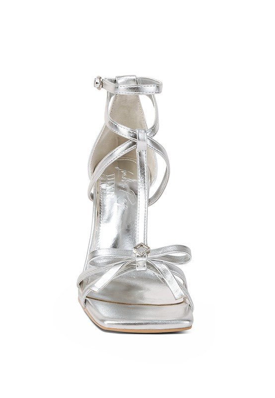 Affluence T Strap Stone Encrusted Heeled Sandal - Blu Lotus Boutique