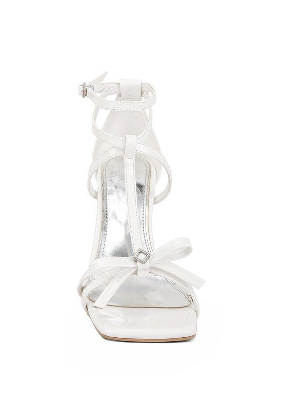 Affluence T Strap Stone Encrusted Heeled Sandal - Blu Lotus Boutique