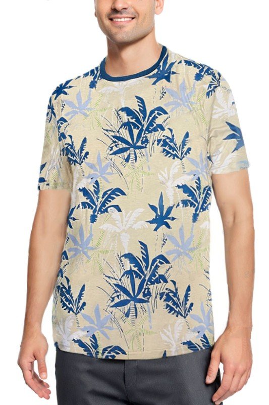 Allover Print Short Sleeve Tshirt - Blu Lotus Boutique
