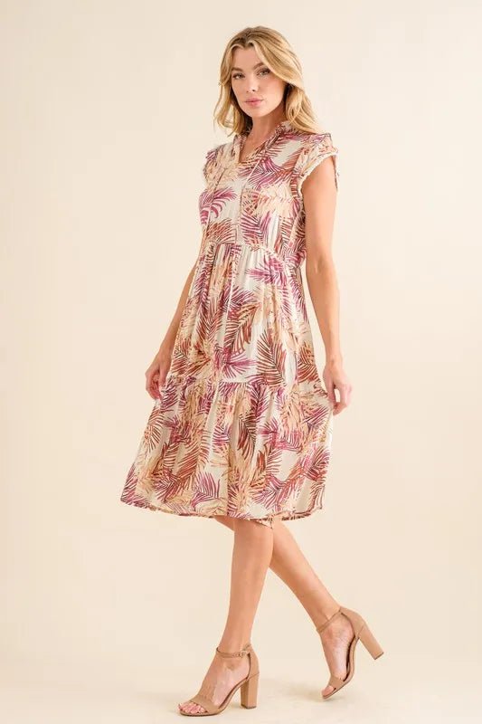 And The Why Boho Printed Tiered Dress - Blu Lotus Boutique