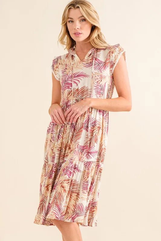 And The Why Boho Printed Tiered Dress - Blu Lotus Boutique
