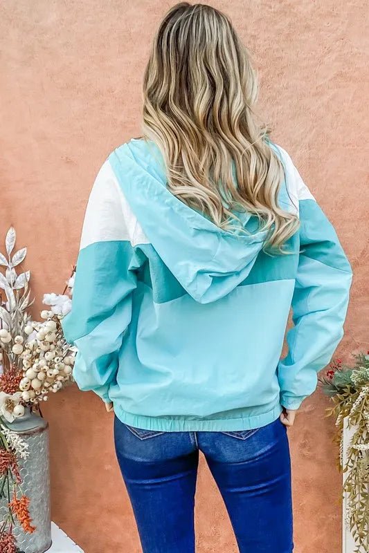 And The Why Color Block Windbreaker Jacket - Blu Lotus Boutique