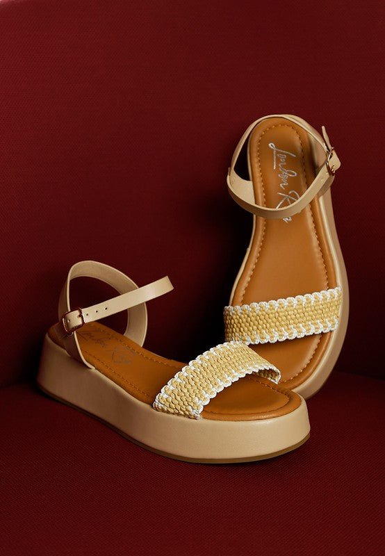Anglong Raffia Flatform Sandals - Blu Lotus Boutique