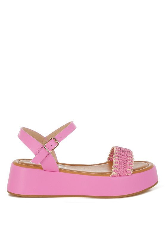 Anglong Raffia Flatform Sandals - Blu Lotus Boutique