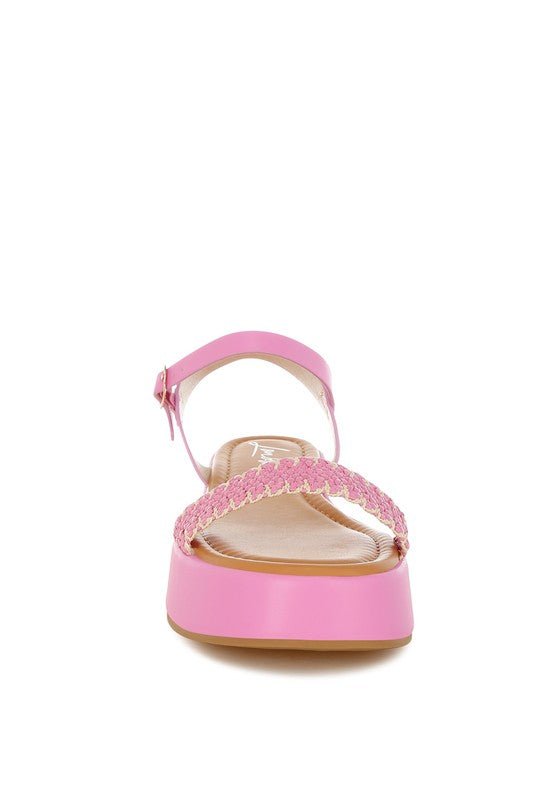 Anglong Raffia Flatform Sandals - Blu Lotus Boutique