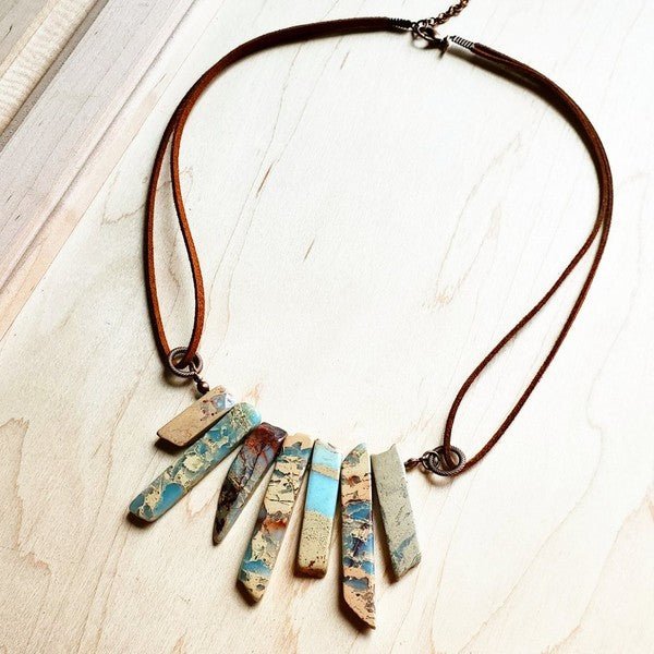 AQUA TERRA Leather Cord Necklace - Blu Lotus Boutique