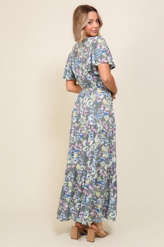 Arya Flora Maxi Dress - Blu Lotus Boutique