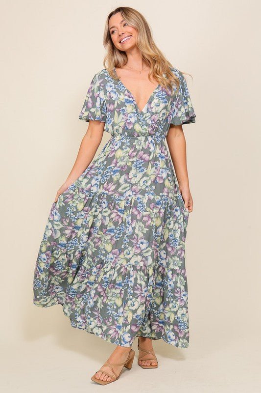 Arya Flora Maxi Dress - Blu Lotus Boutique