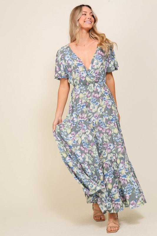 Arya Flora Maxi Dress - Blu Lotus Boutique
