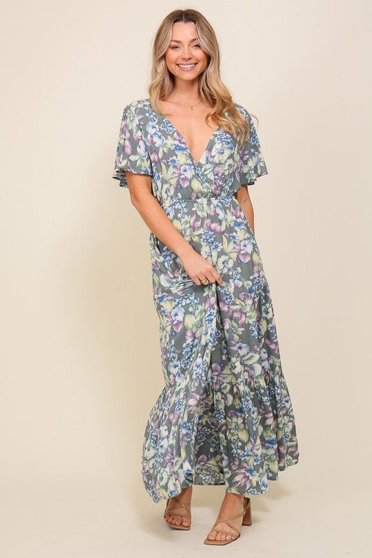 Arya Flora Maxi Dress - Blu Lotus Boutique