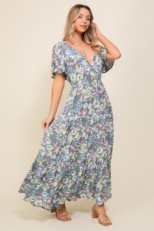 Arya Flora Maxi Dress - Blu Lotus Boutique