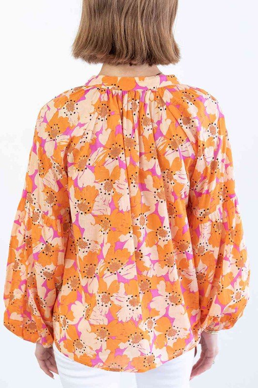 Ashley Balloon Sleeve Top - Blu Lotus Boutique