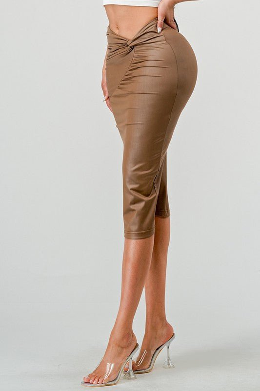 Athina high quality fabric soft PU mini skirt - Blu Lotus Boutique