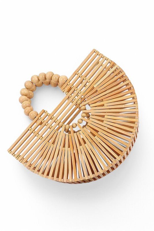Bamboo Structure Half Circle Clutch Bag - Blu Lotus Boutique