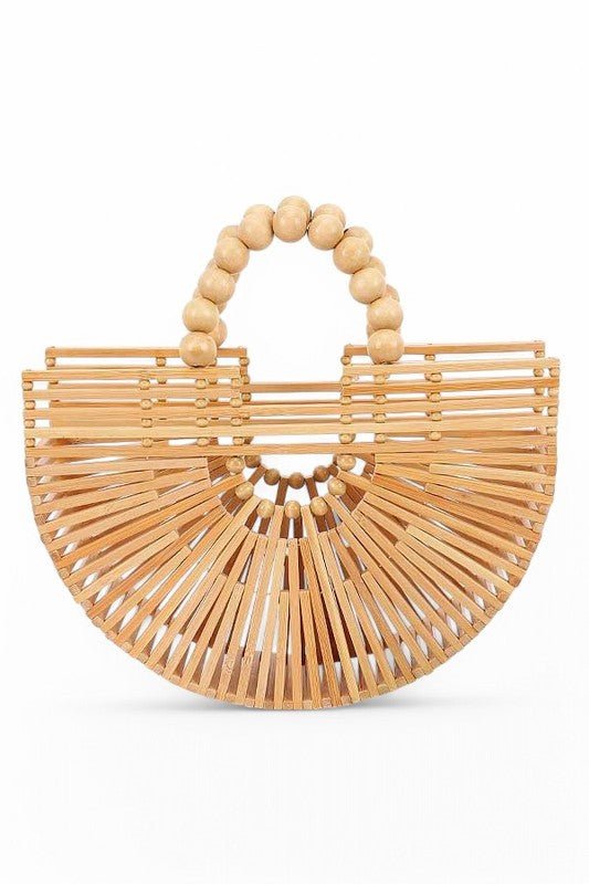 Bamboo Structure Half Circle Clutch Bag - Blu Lotus Boutique